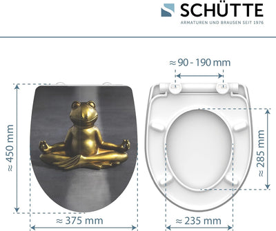 Schütte WC-Sitz Duroplast HG RELAXING FROG, Hochglänzender Toilettensitz mit Absenkautomatik, Schnel