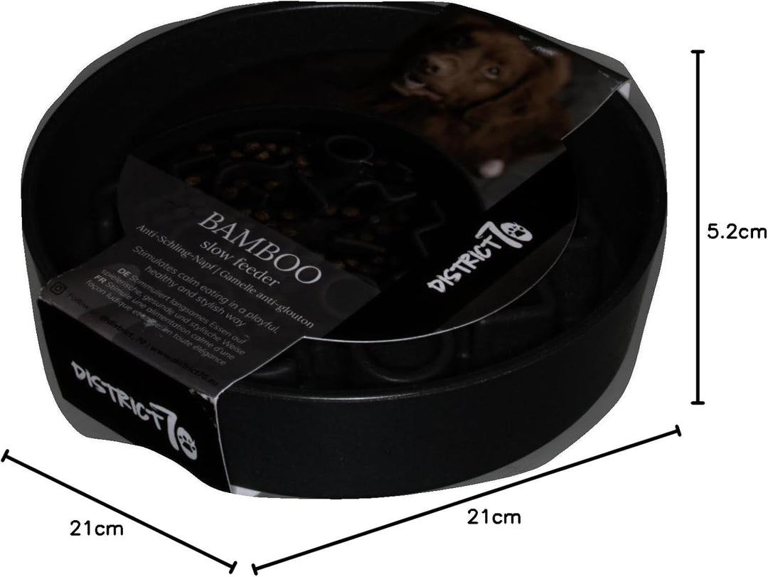 District 70 Bamboo Dog Slow Feeder, 21 cm, Dark Grey Dark Grey 21 cm, Dark Grey 21 cm