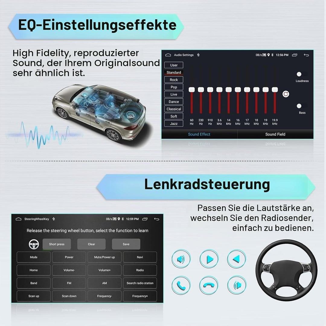 Hikity 2GB+64GB Android 15 Autoradio für Seat Leon 2005-2012(Left-Hand Drive) Radio Wireless CarPlay