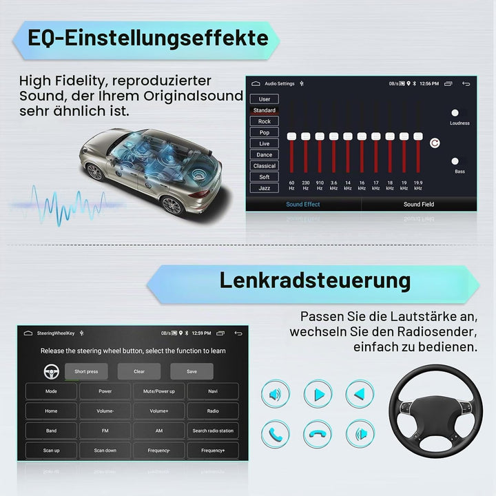 Hikity 2GB+64GB Android 15 Autoradio für Audi A3 (2003-2012) S3 (2006-2012) RS3 (2011-2012) Radio Wi