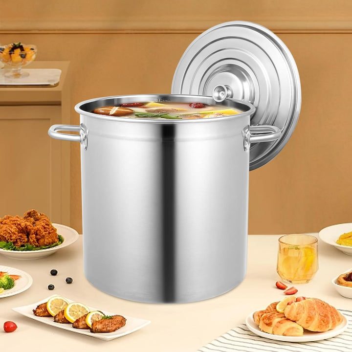 35L Edelstahl Kochtopf mit Deckel | für Induktion &amp; Gas | 35 x 36cm | für Suppen, Sossen, Eintöpfe,