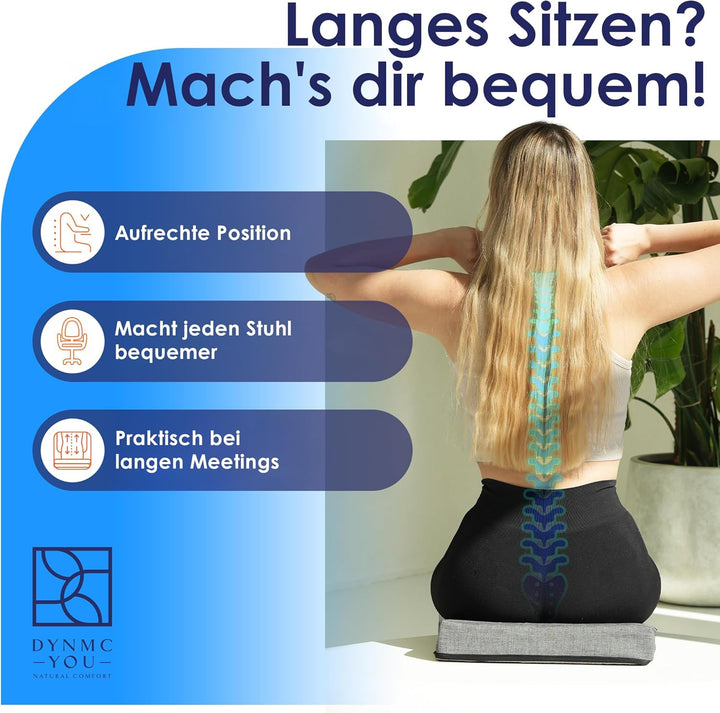DYNMC you Keilkissen Stuhl Mittelhart H3 - Test SEHR GUT - mit Physiotherapeuten Entwickelt - Ergono