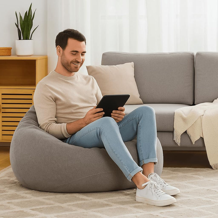Indoor Sitzsack ECO mit Regranulat-Füllung, Puff, Relax-Sessel, Sitzkissen, Bodenkissen, Bean Bag, 3