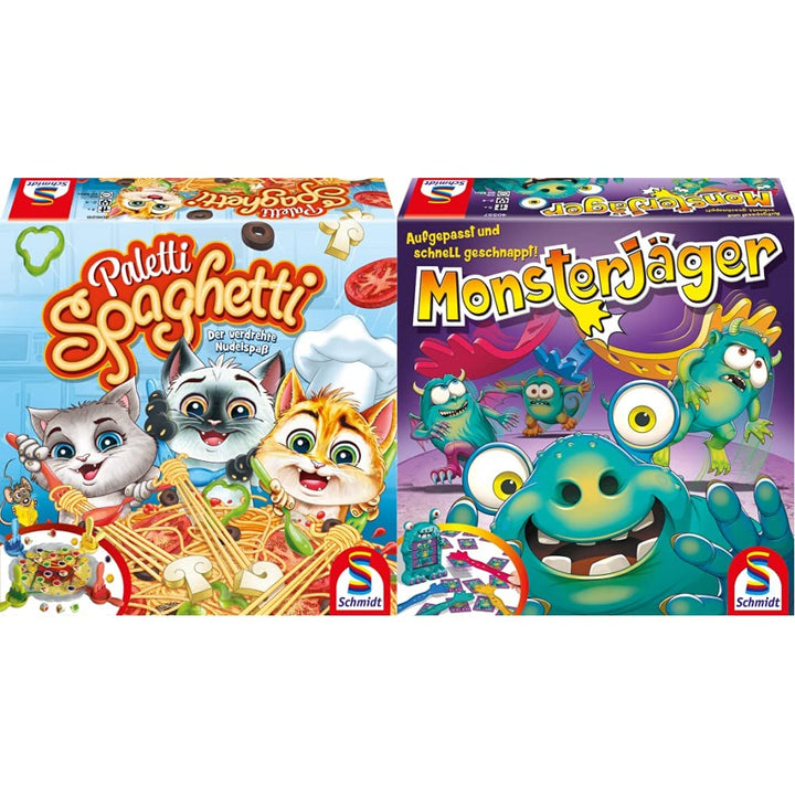 Schmidt Spiele 40626 Paletti Spaghetti, Aktionsspiel für Kinder und Erwachsene & 40557 Monsterjäger,