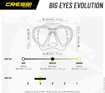 Cressi Big Eyes Evolution - Revolutionäre Erwachsene Tauchmasken Big Eyes Evolution High Quality Mas