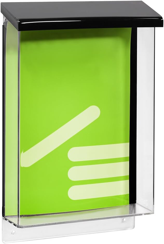 Zeigis DIN A4 Prospektbox/Prospekthalter/Flyerhalter im Hochformat, wetterfest, für Aussen, mit Deck
