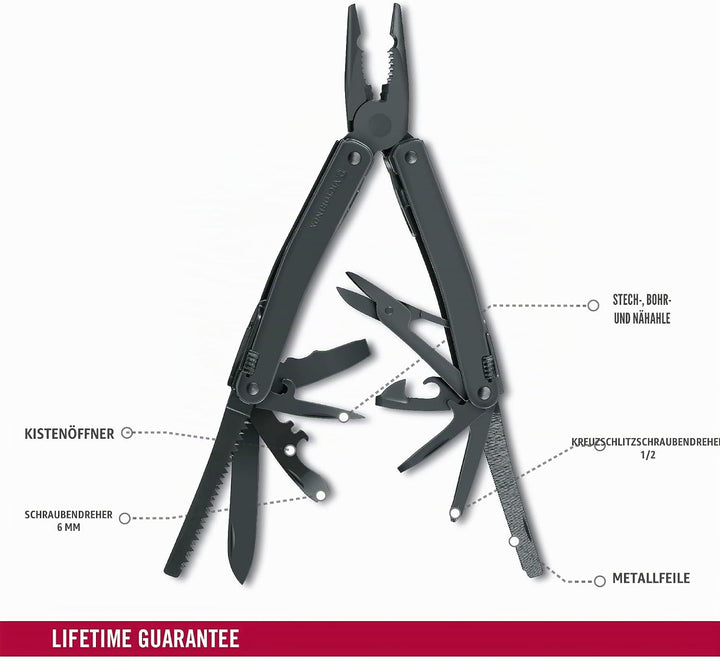 Victorinox Multitool-Werkzeug Swiss Tool Spirit XBS, Taschenmesser, 27 Funktionen, Kombi-Spitzzange,