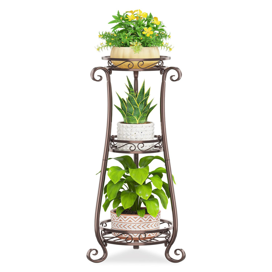 3 Etagen Blumenständer Pflanzenständer Blumenetagere Pflanzenregal aus Metall für grosse Töpfe Indoo