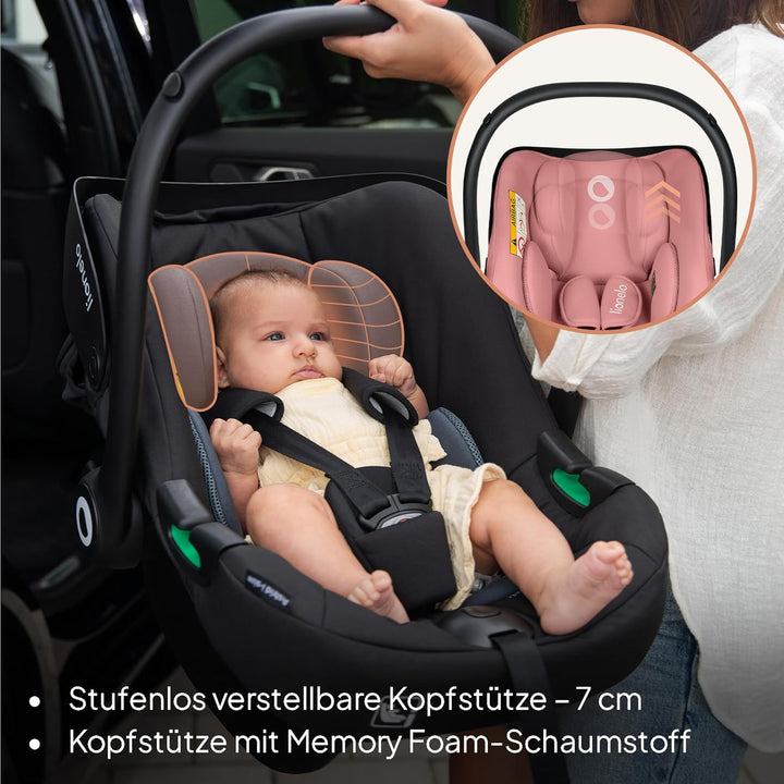 Lionelo ASTRID i-Size Baby Autositz 40-87 cm, Babyschale Gruppe 0+, Rückwärtsgerichtete Montage, 3-P