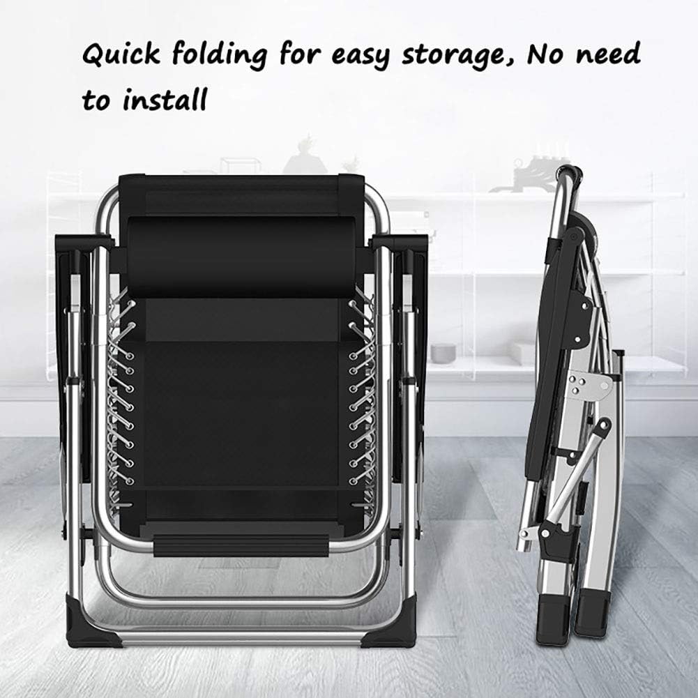 DQCHAIR Lehnender Schwerelosigkeits-Stuhl im Freien mit Getränkehalter, extrabreiter Verstellbarer L