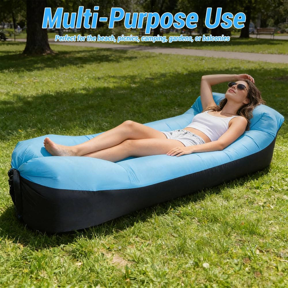 Aufblasbares Sofa 230×70cm, Luftsack mit Portable Paket, Tragbares Aufblasbare Liege, Air Lounger, S