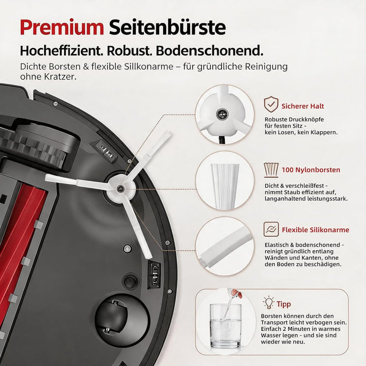 Loveco Zubehör Set für Kompatibel Roborock Qrevo S/QRevo MaxV/QRevo Pro RoboterStaubsauger, 2 Hauptb