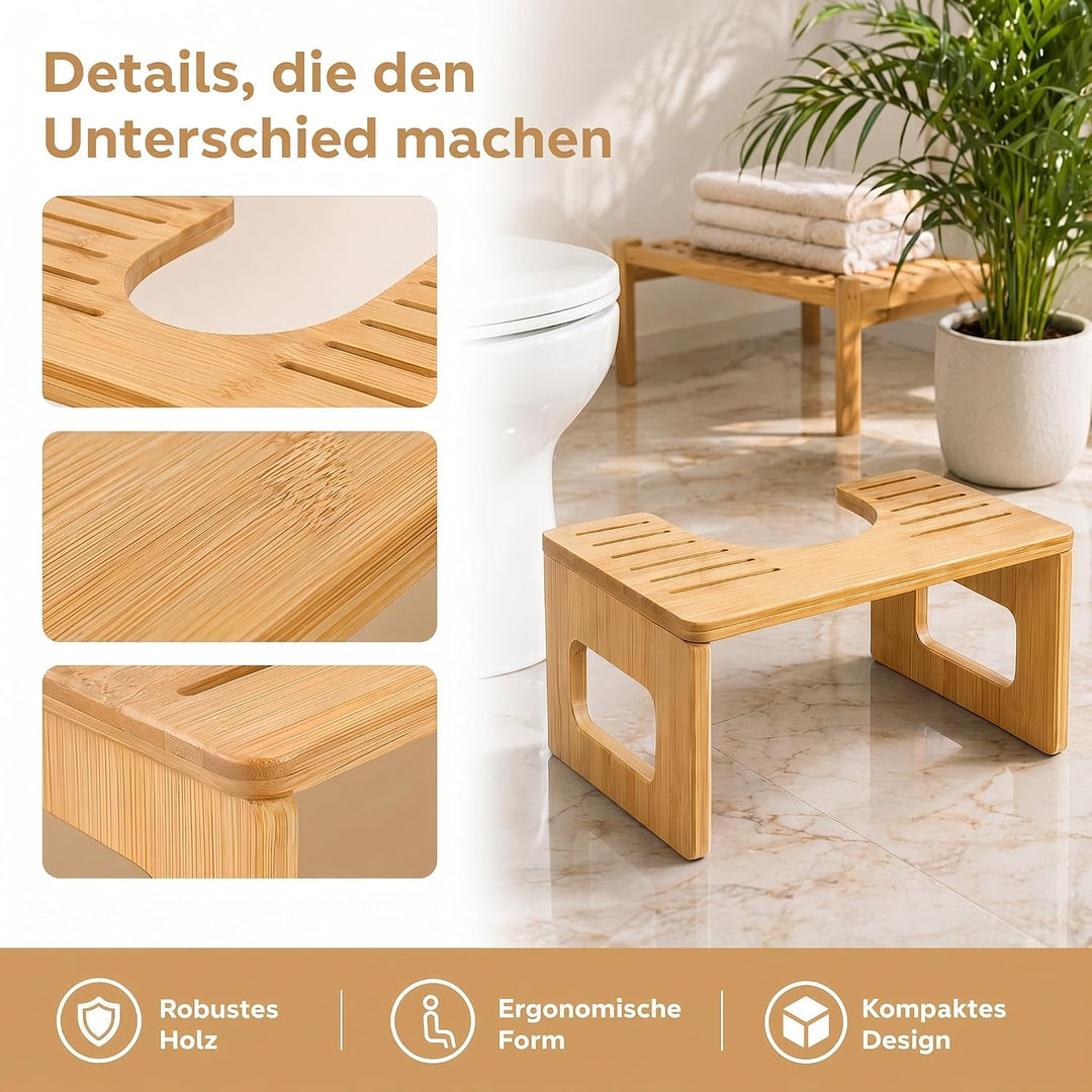 Toilettenhocker Erwachsene, 40×20×17cm Ergonomischer Klohocker WC | Hocker Badezimmer, für Hämorrhoi