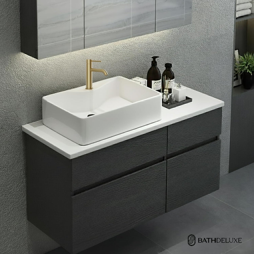 Søvang Wasserhahn Bad – Waschtischarmatur 18,3 cm, Waschbeckenarmatur Messing Matt, Anti-Fingerprint
