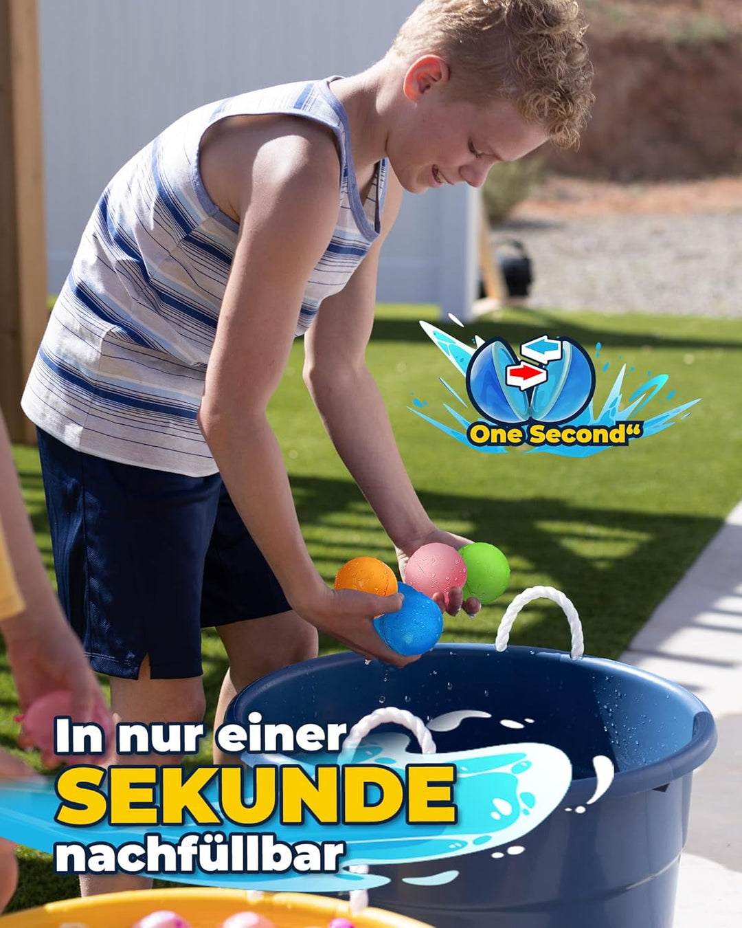 Smasiagon 8 Stück Wiederverwendbare Wasserbomben Selbstschliessend, Schnell befüllbare Silikon Sprit