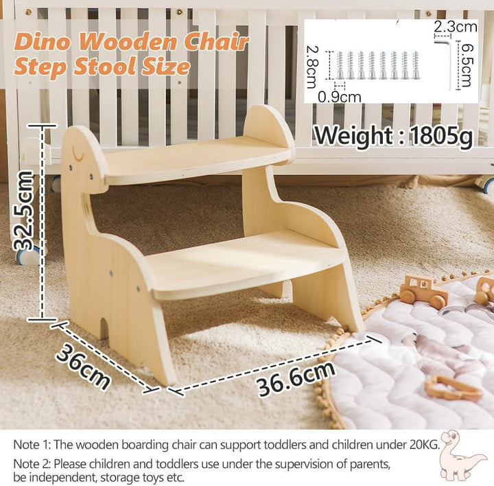 Promise Babe Lernturm Montessori Holz Tritthocker Für Kinder,Gegen Wand Schrank Dinosaur Baby Tritth