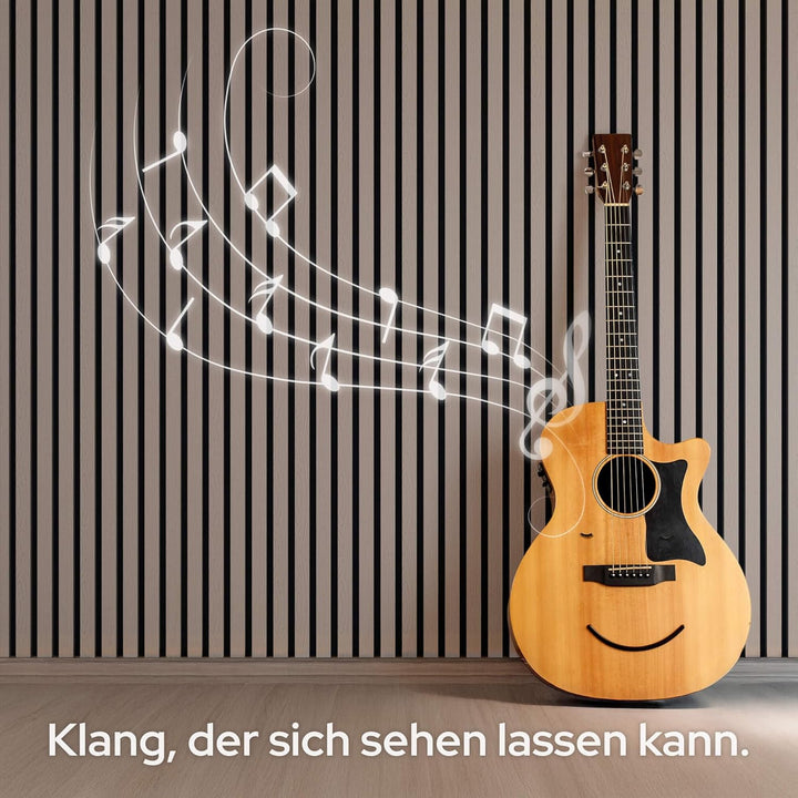 Arebos Akustikpaneele 120x60 cm | Lamellenwand in Holzoptik für Wand & Decke | modernes Wandpaneel m