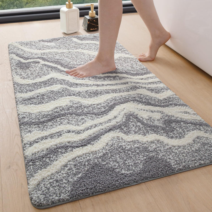 DEXI Badezimmerteppich 60 x 110 cm, Badvorleger rutschfest waschbar, Badematte Mikrofaser Saugfähig,