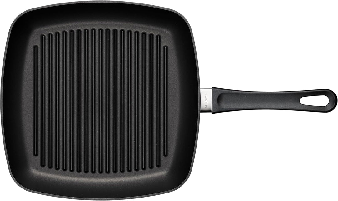 SCANPAN Classic Induction Grillpfanne 27x27 cm | Quadratische Pfanne | Stratanium+ Antihaftbeschicht