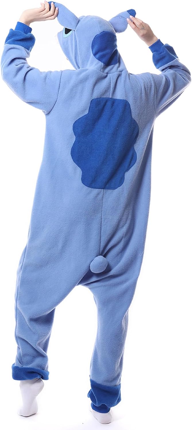 RANSUU Stitch Onesie Kostüm Relaxo Jumpsuit Erwachsene Pyjama Damen Herren Tier Schlafanzug Weihnach