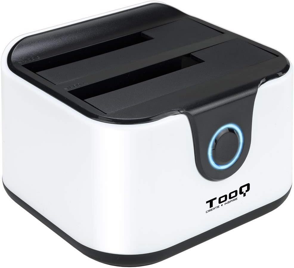 TooQ TQDS-802BW - Dockingstation Anschlussbasis mit doppeltem SATA Schacht für 2,5 und 3,5 Zoll Lauf