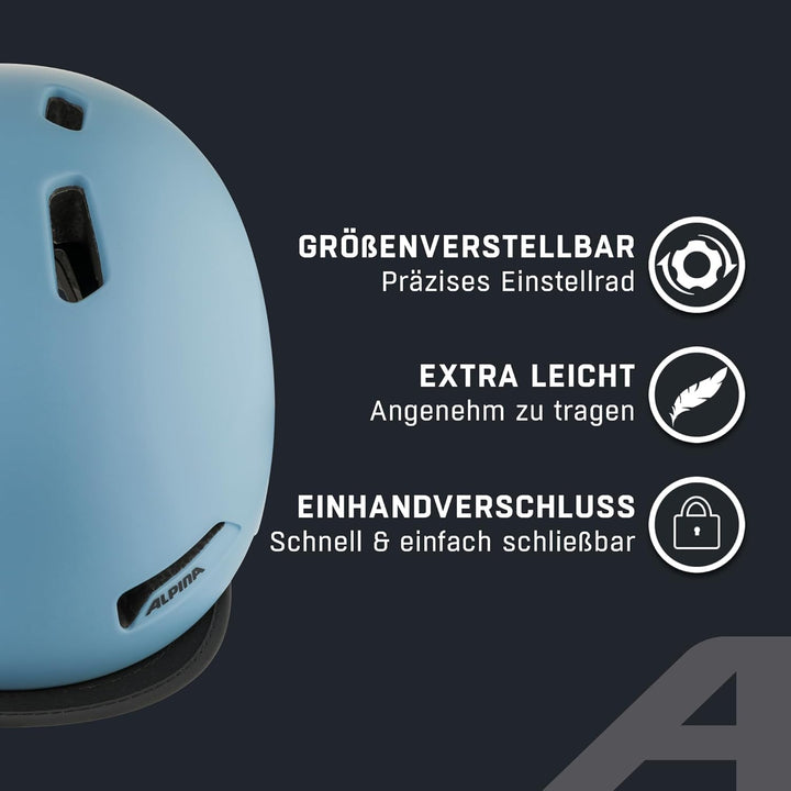 ALPINA BROOKLYN - Beleuchteter, Robuster und Komfortabler Urban Fahrradhelm Mit LED-Licht Für Erwach