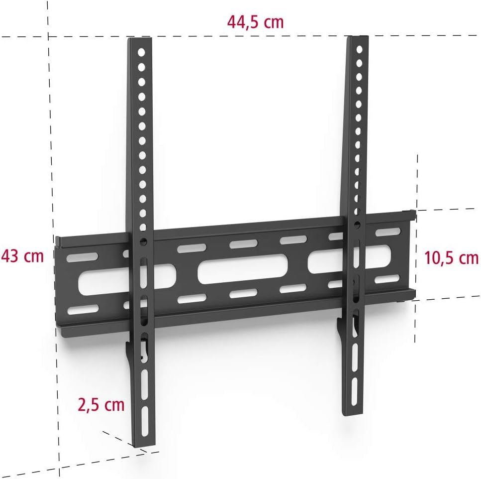 Hama TV-Wandhalterung Ultraslim (Wandhalter Fernseher für 32-65 Zoll, Fixe Halterung VESA bis 400x40