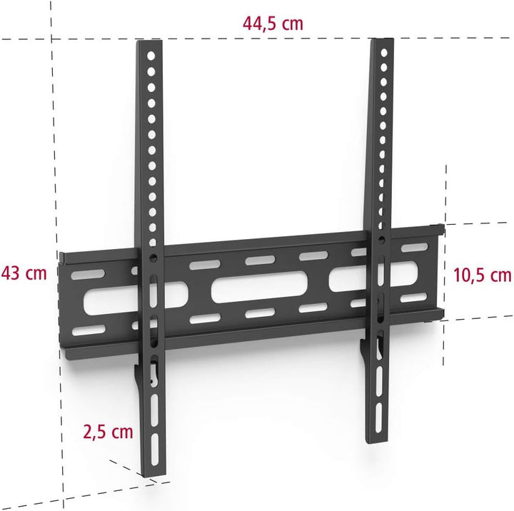 Hama TV-Wandhalterung Ultraslim (Wandhalter Fernseher für 32-65 Zoll, Fixe Halterung VESA bis 400x40