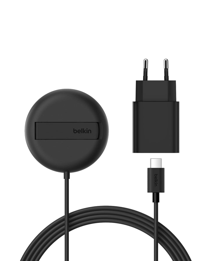 Belkin Magnetisches Kabelloses Ladegerät (15W) mit Ständer – zertifiziertes MagSafe Ladegerät, Qi2 L