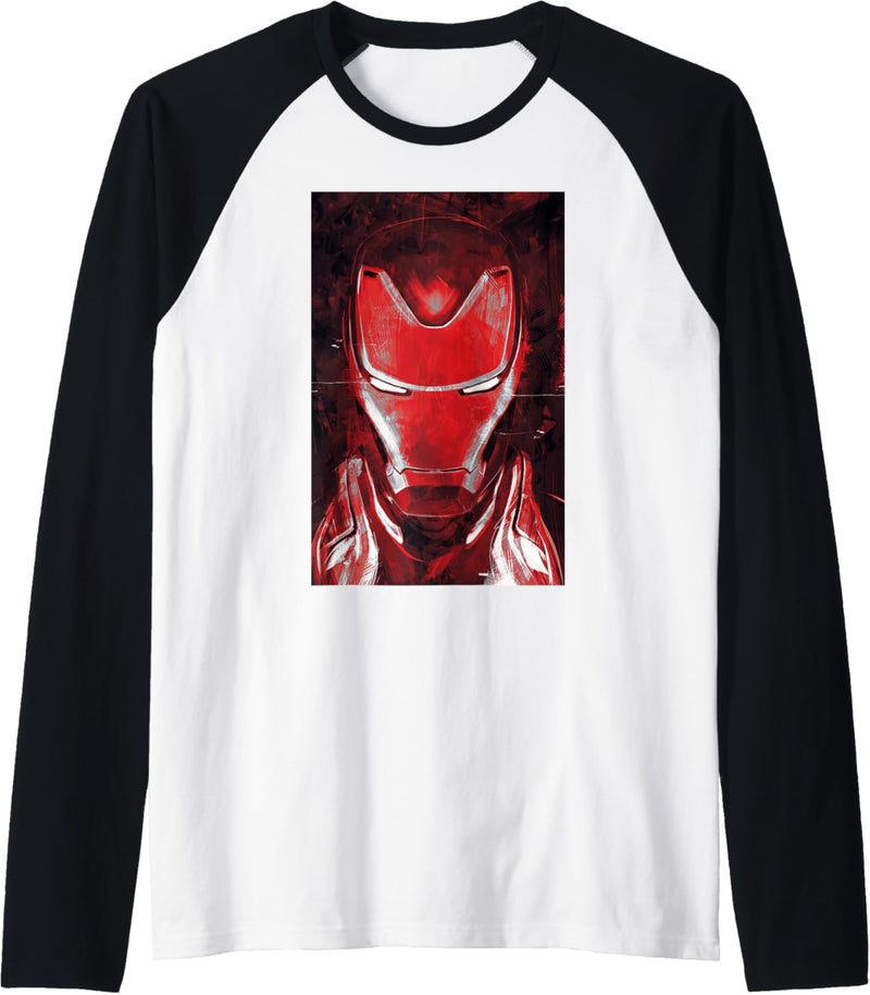 Marvel Avengers Iron Man Red Paint Portrait Raglan