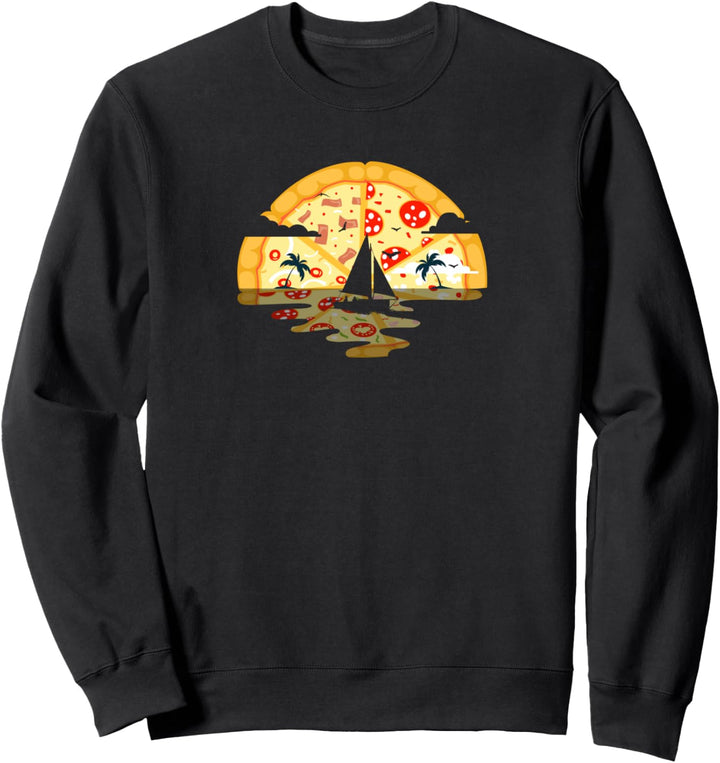 Pizza Sonnenuntergang Käse & Paradies Stimmung Sweatshirt