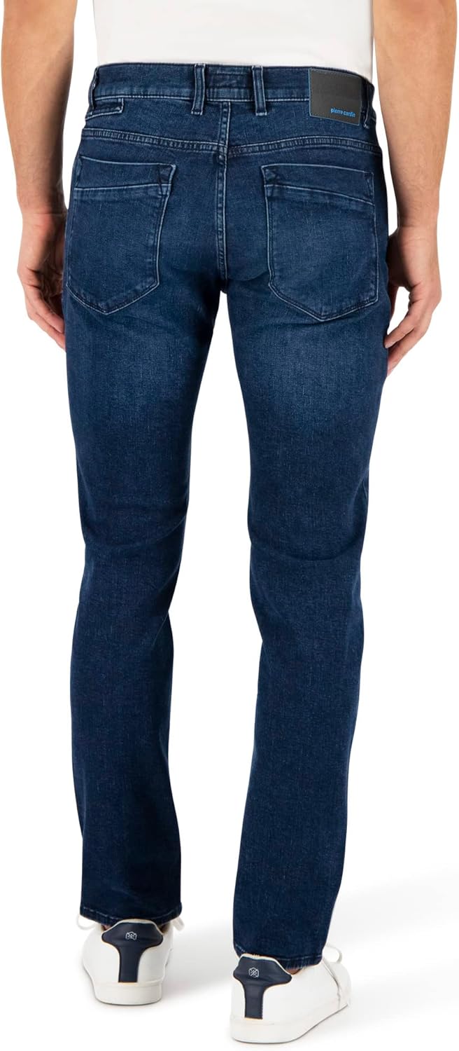 Pierre Cardin Herren Antibes Jeans 30W / 32L Dark Blue Used Whisker, 30W / 32L Dark Blue Used Whiske