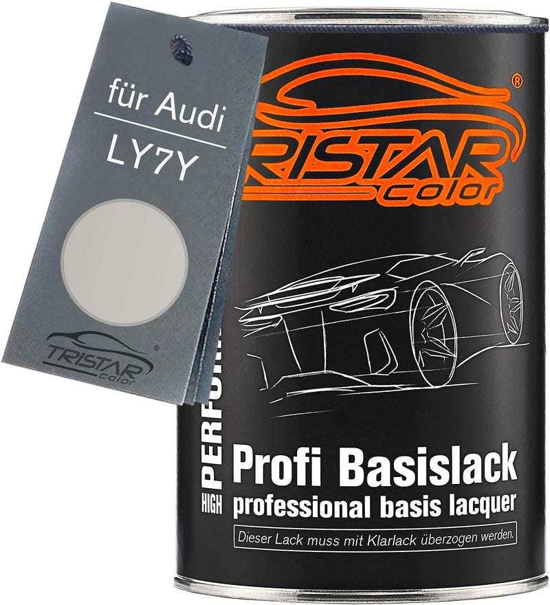 TRISTARcolor Autolack Dose spritzfertig für Audi LY7Y Zermattsilber Metallic Basislack 1,0 Liter 100