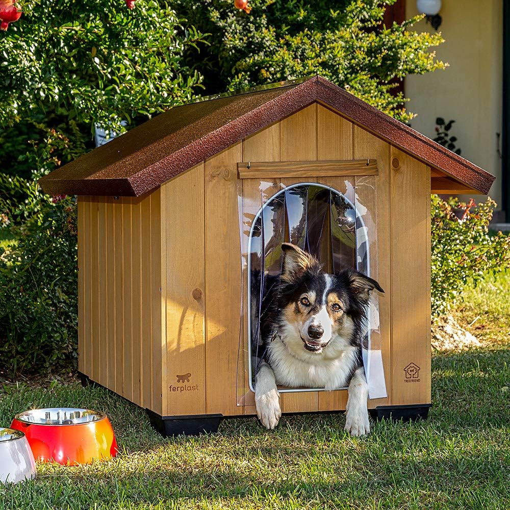 Ferplast Türvorhang für die Hundehütten Modell DOMUS MAXI, Tür für Outdoor-Hundehütten, transparente