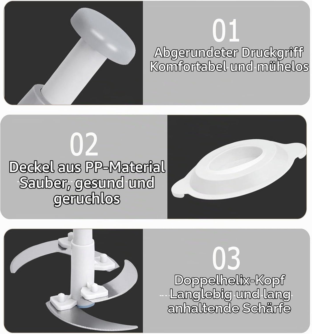 Manual Food Chopper, Regerly 1 Stück 1.5L Manuelle Zerkleinerer Zwiebelschneider Multizerkleinerer P