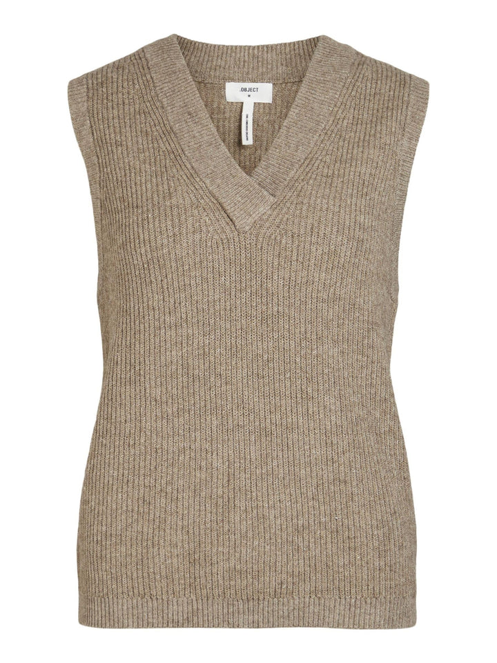 Object female Strickweste OBJMALENA M Fossil, M Fossil
