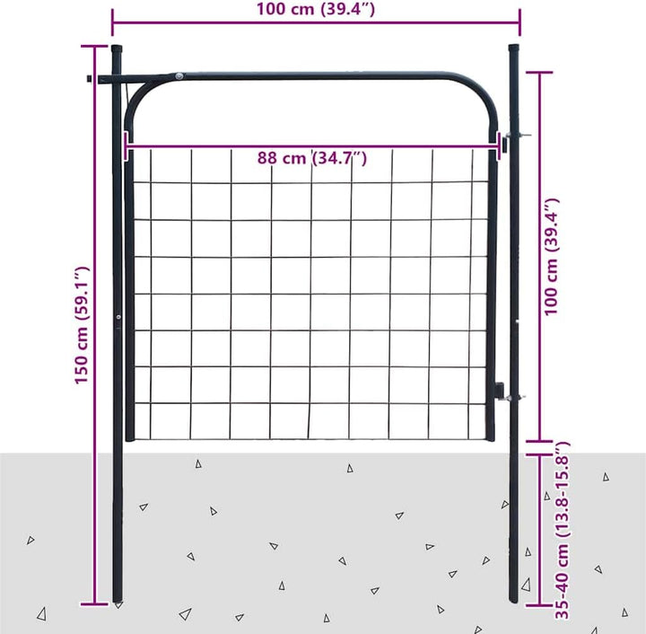 vidaXL Gartentor 100x100 cm Metalltor Zauntor Gartentür Pforte Hoftor Garten Anthrazit, Anthrazit