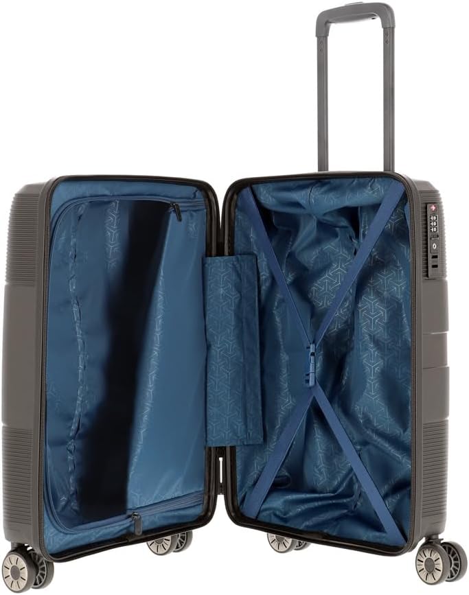 travelite 4-Rad Hartschalen Handgepäck Koffer klein mit TSA Schloss, Gepäck Serie WAAL: Stabiler Tro