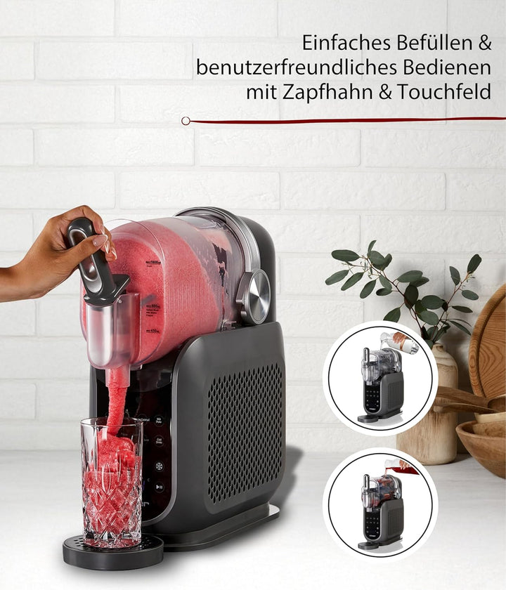 Cloer 9960 Slush Eis Maschine für bis zu 2,5 Liter, 6 Einstellungen, Slush Ice, Frozen Cocktail, Mil
