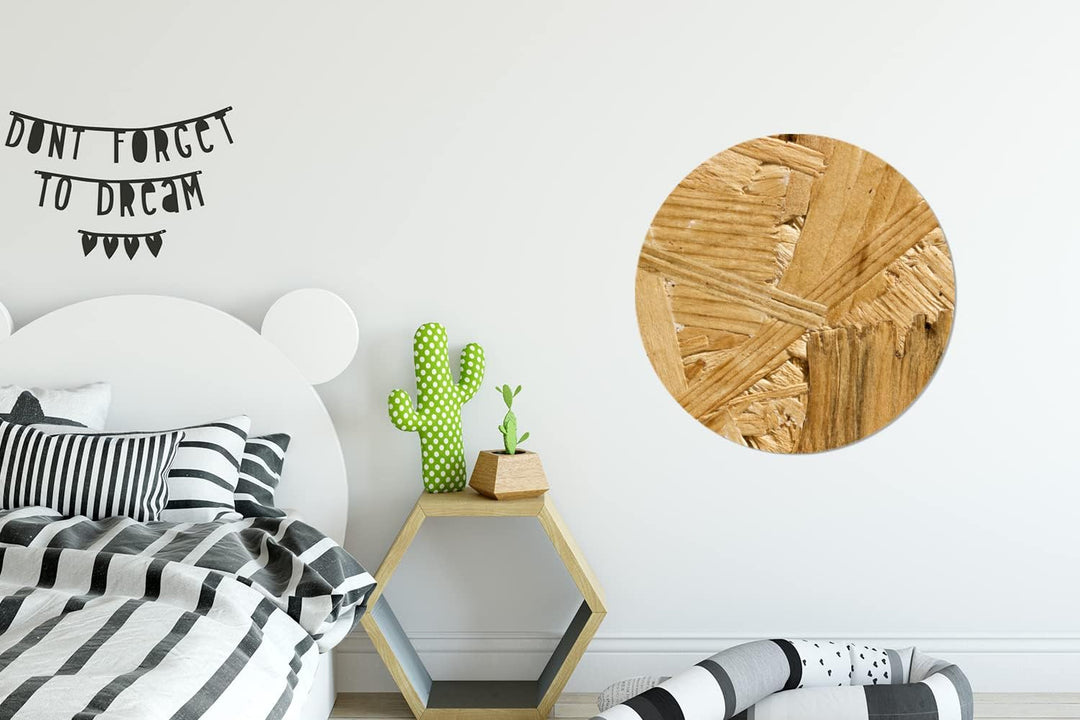 Wandbild Rund Wanddeko Deko Wohnzimmer Bilder 60x60 cm Holz - OSB - Muster, 60x60 cm