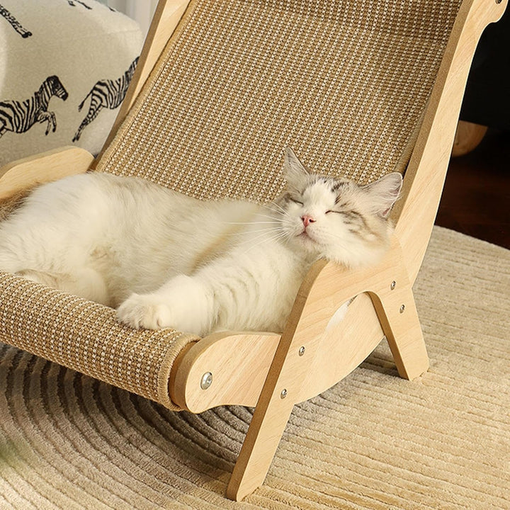Katzen-Sisal-Stühle, Sisal-Katzen-Lounge-Sessel, erhöhtes Katzen-Sesselbett, hölzerner Sisal-Kratzkr