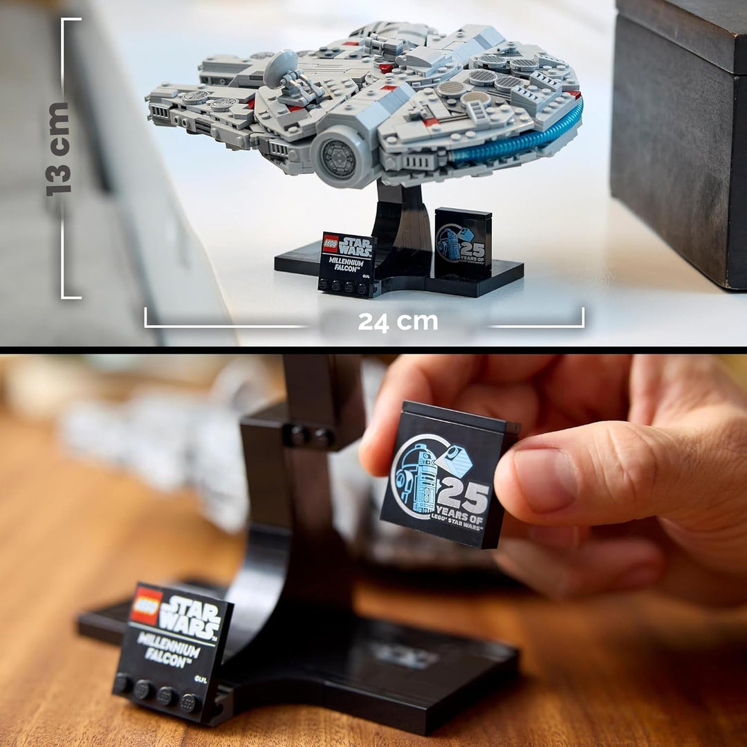 LEGO Star Wars Millennium Falcon, 25. Jahrestag Set für Erwachsene, baubares Sternenschiff, Sammlers