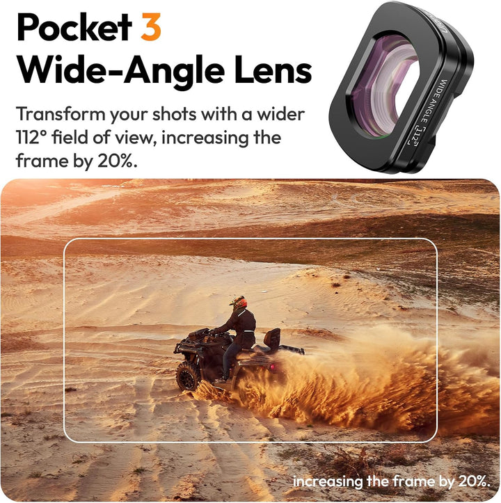 ULANZI F35 Pocket 3 Weitwinkelobjektiv, 112° Weitwinkelobjektiv kompatibel mit DJI Osmo Pocket 3 Zub