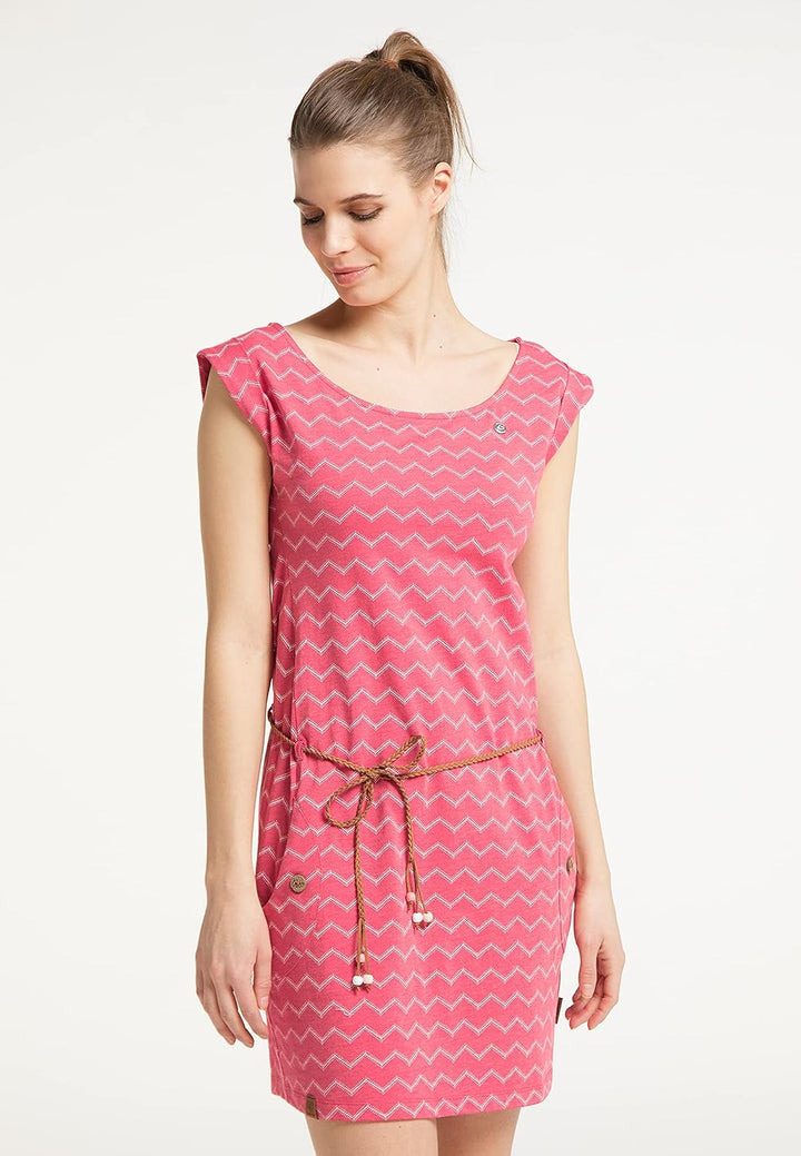 Ragwear TAGG Zig ZAG Damen Frauen Kurzarmkleid,Kleid,Freizeitkleid,Sommerkleid,Shirtkleid,Kurzarm,Ta