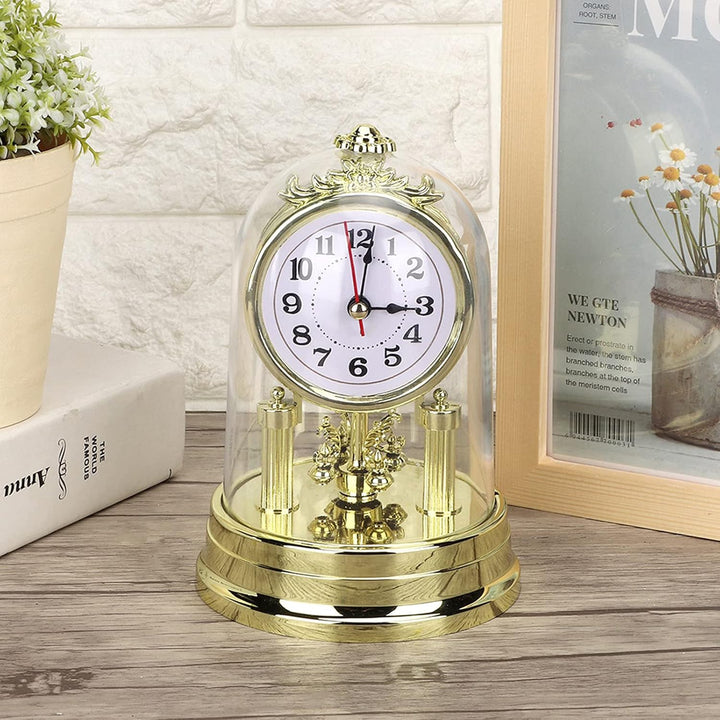 Wakects Europäische Retro-Stil Wohnzimmer Silent Uhr 11 x 17 cm Gold Kaminuhren batteriebetrieben Vi
