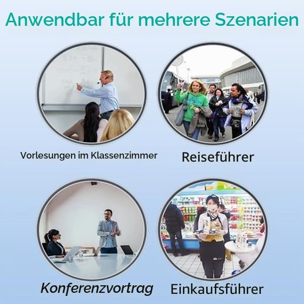 Kabelloses Mikrofonsystem für 2 Personen, HUACAM 2,4 G Dual Wireless Headset und Handheld 2-in-1, 48