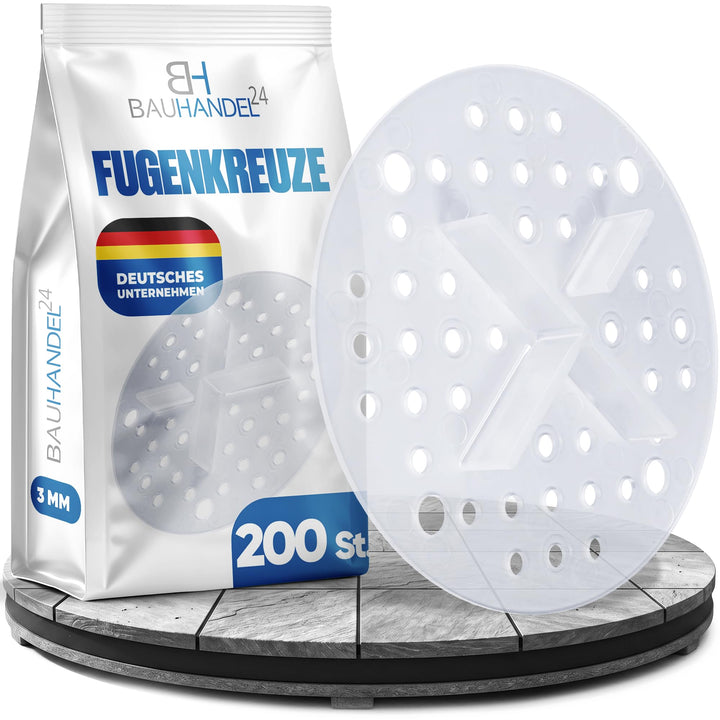 Bauhandel24 Fugenkreuze 3mm für Terrassenplatten Plattenlager Auflage Pads mit Teller Aussenbereich