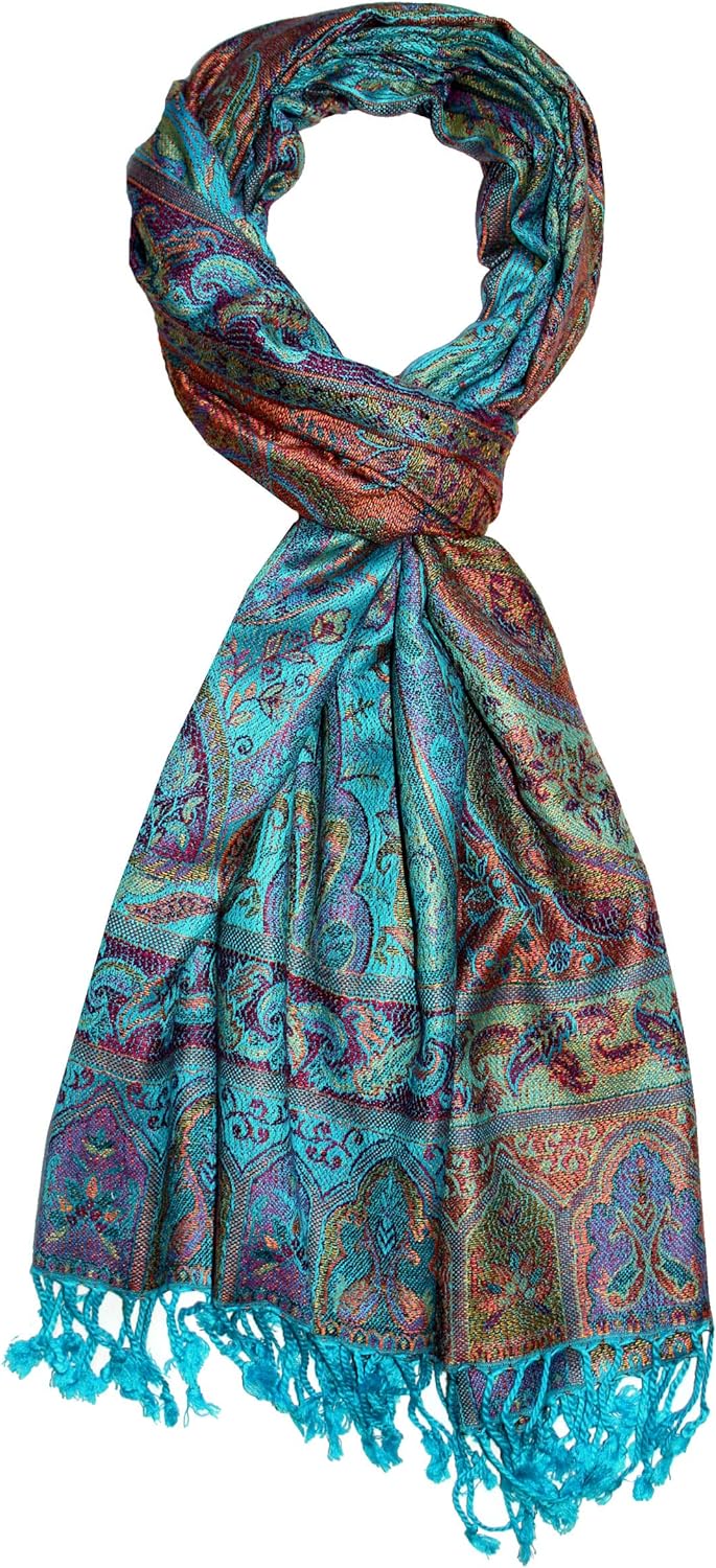 Lorenzo Cana - Pashmina Schal Schaltuch, Stola aus Naturfaser, opulentes Paisley Muster in harmonisc