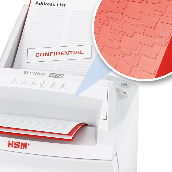 HSM SECURIO AF150 Office Autofeed Aktenvernichter, Sicherheitsstufe P5, Mikroschnitt, 150 Blatt auto