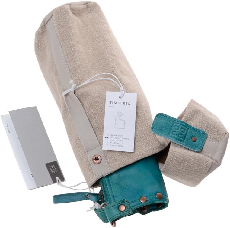 Damen Umhängetasche in gewaschenem Leder Nieten und Träger von DuDu Malachite Green